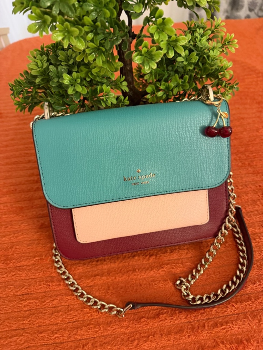 kate spade Colorblock Crossbody in Teal, Pink & Burgundy - Picture 4 of 16